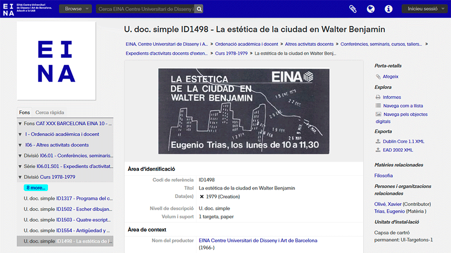 Registro del Archivo Histórico de EINA